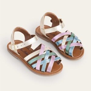 Mini Boden Metallic Strappy Sandals